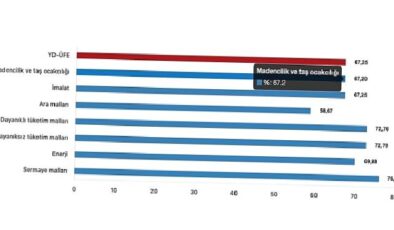 Tüik: Yurt Dışı Üretici Fiyat Endeksi (YD-ÜFE) yıllık %67,25 arttı, aylık %4,70 arttı