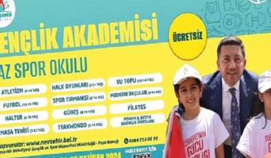 Nevşehir Belediyesi tarafından çocukların ve gençlerin zihinsel ve bedensel gelişimleri ile sosyalleşmelerine katkı sağlamak, ayrıca yeteneklerini ortaya çıkarmak amacıyla Yaz Spor Okulları açılacak
